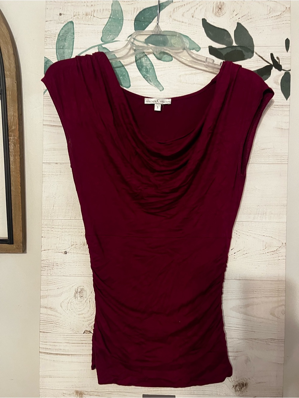 Mossimo Supply Co. Women's Wine Draped Cowl Neck Top
